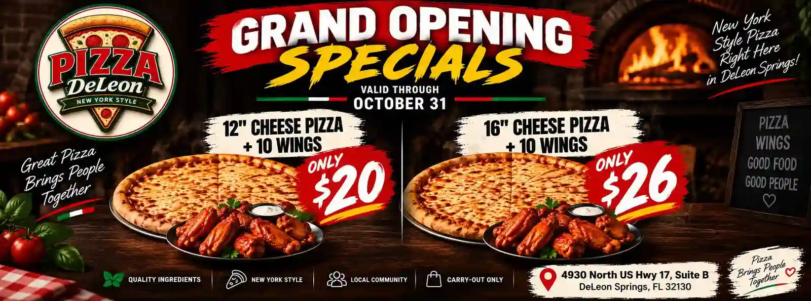Anthony's pizza Pizza De Leon Grand Opening Specials 20 26